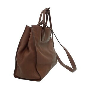 Prada Vitello Brown shopping leather pebbled leather bag Daino tote